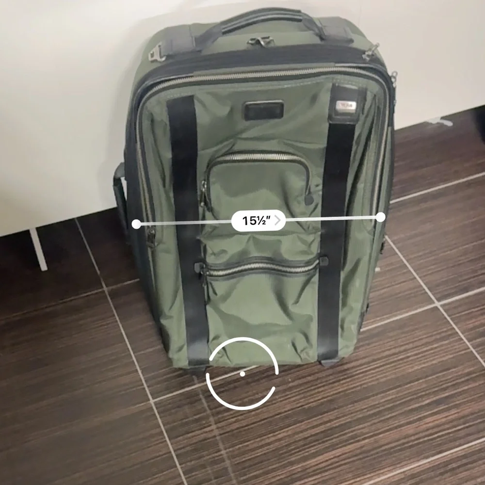 TUMI Olive Green Carry-On Travel Bag Luggage Suitcase